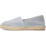 Manfield - Blauwe Espadrilles - Suède - Slip-on Model - Beige Leren Zool