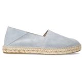 Manfield - Blauwe Espadrilles - Suède - Slip-on Model - Beige Leren Zool
