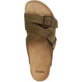 Manfield - Slippers - Groen - Suède