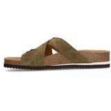 Manfield - Slippers - Groen - Suède