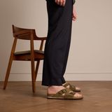 Manfield - Slippers - Groen - Suède