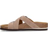 Manfield - Suède Slippers - Beige - Suède