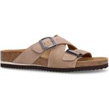 Manfield - Suède Slippers - Beige - Suède