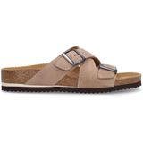 Manfield - Suède Slippers - Beige - Suède