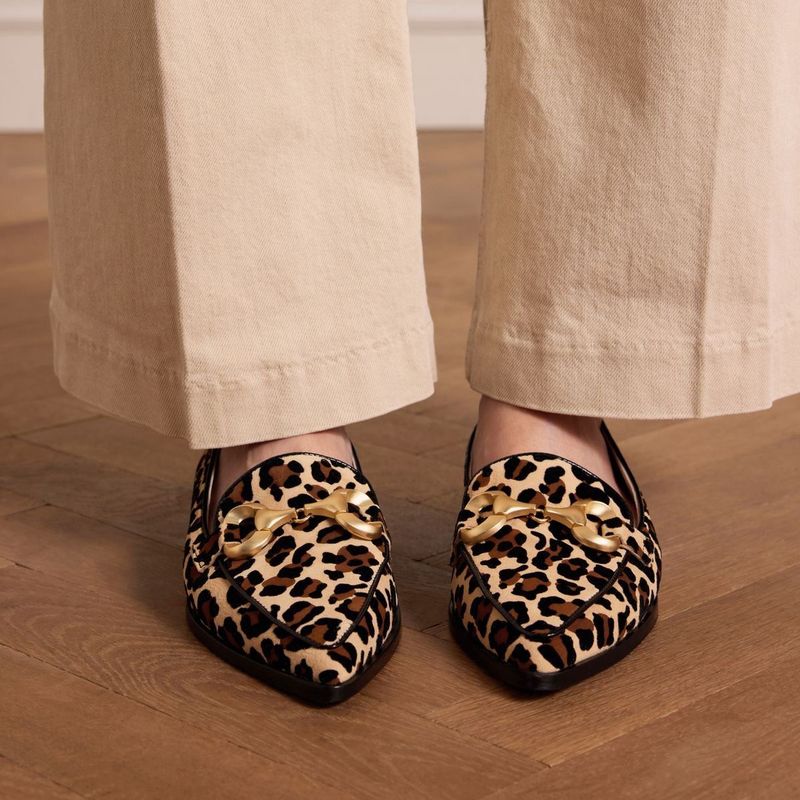 Manfield - Luipaardprint Loafer - Veelkleurig - Suède