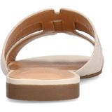 Manfield - Dames - Witte Slippers - Leren - Platte Hak - Brede Band