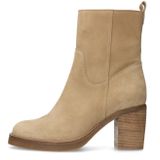 Manfield - Enkellaarsjes - Beige - Suède
