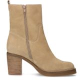 Manfield - Enkellaarsjes - Beige - Suède
