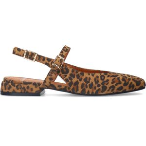 Manfield - Slingbacks - Leopard - Suède - Platte Hak