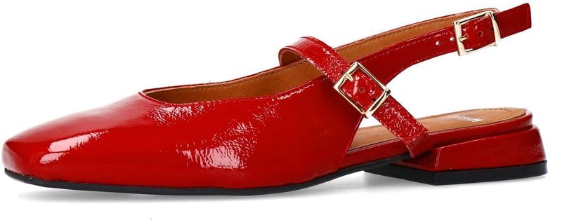 Manfield - Slingback Loafers - Rood - Suède