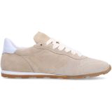 Manfield - Suède Sneakers - Beige - Textiel Voering