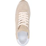 Manfield - Suède Sneakers - Beige - Textiel Voering