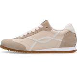 Manfield - Sneakers - Roomwit - Suède - Crème Leren Details