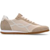 Manfield - Sneakers - Roomwit - Suède - Crème Leren Details