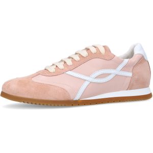 Manfield - Sneakers - Roze - Suède - Witte Details