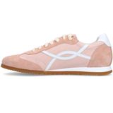 Manfield - Sneakers - Roze - Suède - Witte Details