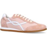 Manfield - Sneakers - Roze - Suède - Witte Details