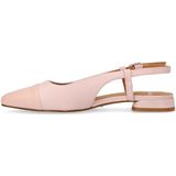 Manfield - Slingbacks - Roze - Leren - Platte Schoenen voor Dames