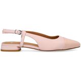 Manfield - Slingbacks - Roze - Leren - Platte Schoenen voor Dames