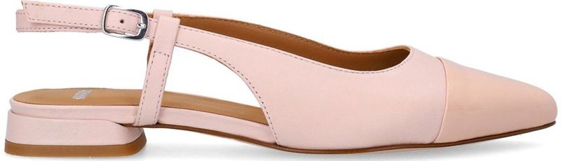 Manfield - Slingbacks - Roze - Leren - Platte Schoenen voor Dames