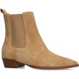 Manfield - Chelsea Boots - Beige - Suède - Leren Voering