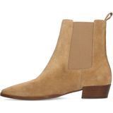 Manfield - Chelsea Boots - Beige - Suède - Leren Voering
