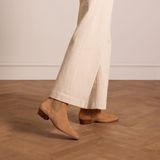 Manfield - Chelsea Boots - Beige - Suède - Leren Voering