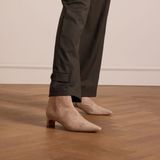 Manfield - Enkellaarsjes - Beige - Suède