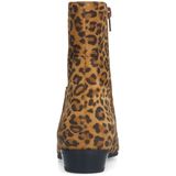Manfield - Enkellaarzen - Panterprint - Suède - Camel/Zwart