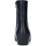 Manfield - Dames - Zwarte leren enkellaarsjes