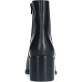 Manfield - Dames - Zwarte leren enkellaarsjes met hak