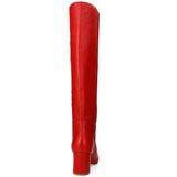 Manfield - Schoenen - Dames - Bordeaux - Leren Laarzen Met Hak