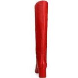 Manfield - Rode Laarzen - Dames - Leer - Puntige Neus - Blokhak