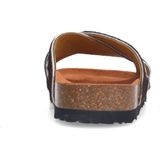 Manfield - Leren Slippers - Koeienprint - Wit/Bruin - Dames