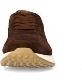 Manfield - Suède Sneakers - Bruin - Witte Zool