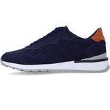 Manfield - Blauwe Sneakers - Suède - Memory Foam