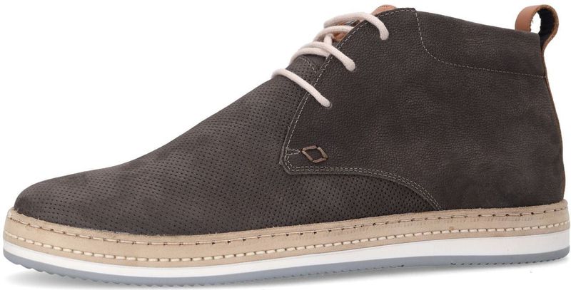 Manfield - Taupe Nubuck Veterschoenen - Leer - Memory Foam