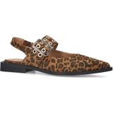 Manfield - Luipaardprint Slingbacks - Beige - Suède