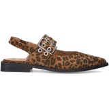 Manfield - Luipaardprint Slingbacks - Beige - Suède