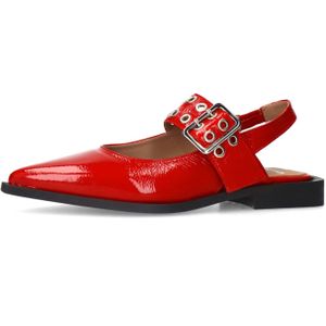 Manfield - Slingback Loafers - Rood - Lakleer