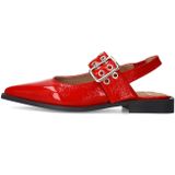 Manfield - Slingback Loafers - Rood - Lakleer