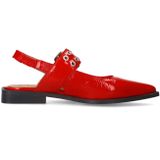 Manfield - Slingback Loafers - Rood - Lakleer