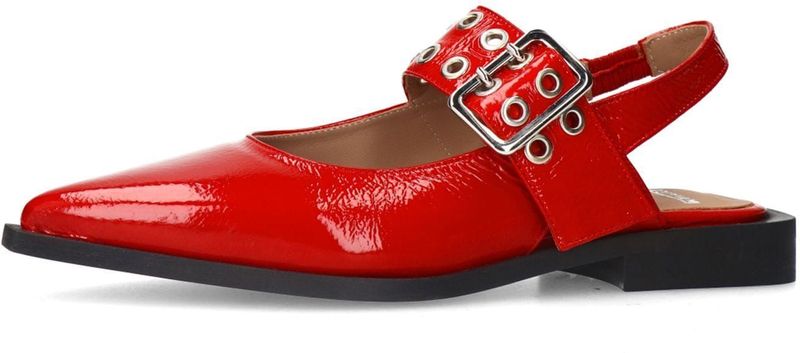 Manfield - Slingback Loafers - Rood - Lakleer