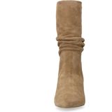Manfield - Enkellaarzen - Beige - Suède - Gerimpeld Detail