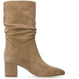 Manfield - Enkellaarzen - Beige - Suède - Gerimpeld Detail