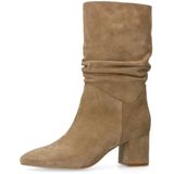 Manfield - Enkellaarzen - Beige - Suède - Gerimpeld Detail