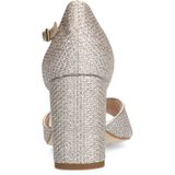 Manfield - Sandaletten - Goud - Textiel - Blokhak