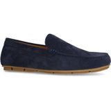 Manfield - Loafers - Blauw - Suède - Rubberen Zool