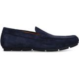 Manfield - Loafers - Blauw - Suède - Rubberen Zool