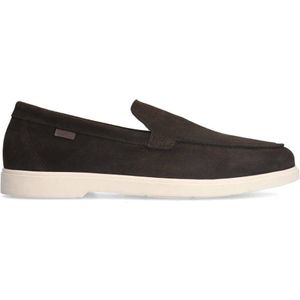 Manfield - Bruine Suède Loafers - Witte Zool